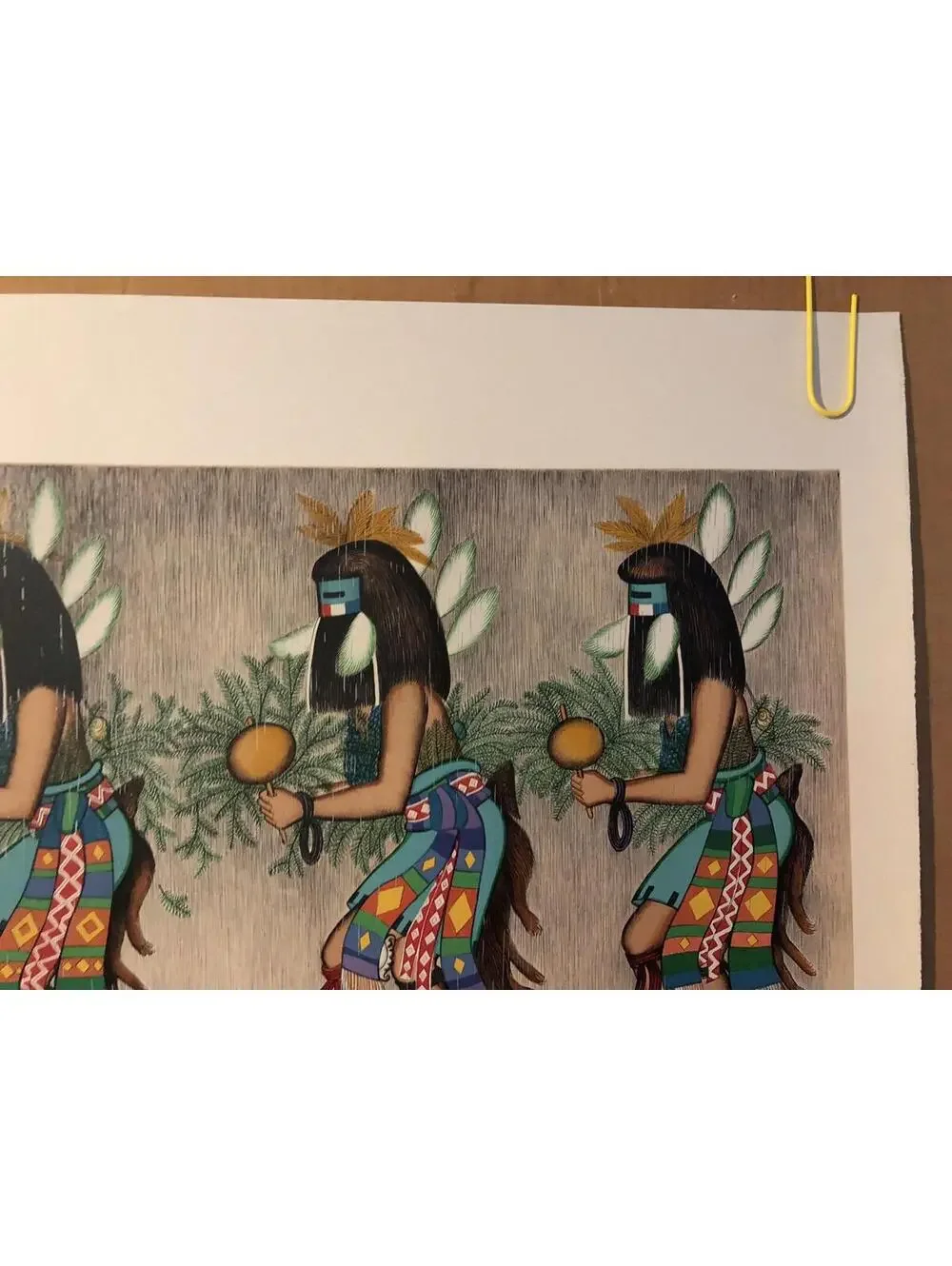 Rain Dancer Original Vintage Native American Poster Colorful Birds 1980's - Picture 9 of 11